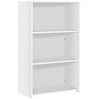 Serrion Premium Medium Bookcase, 2 Shelves, 1200mm High, White