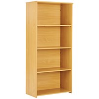 Serrion Premium Tall Bookcase, 3 Shelves, 1600mm High, Oak