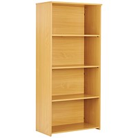 Serrion Premium Tall Bookcase, 3 Shelves, 1600mm High, Oak Serrion Premium Tall Bookcase, 3 Shelves, 1600mm High, Oak