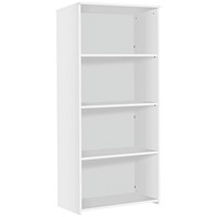 Serrion Premium Tall Bookcase, 3 Shelves, 1600mm High, White Serrion Premium Tall Bookcase, 3 Shelves, 1600mm High, White