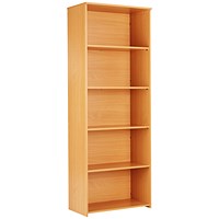Serrion Premium Extra Tall Bookcase, 4 Shelves, 2000mm High, Beech Serrion Premium Extra Tall Bookcase, 4 Shelves, 2000mm High, Beech