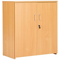 Serrion Premium Low Wooden Cupboard, 1 Shelf, 800mm High, Beech