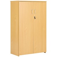 Serrion Premium Medium Wooden Cupboard, 2 Shelves, 1200mm High, Oak