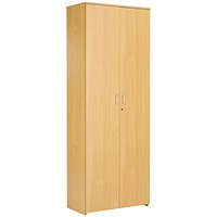 Serrion Premium Extra Tall Wooden Cupboard, 4 Shelves, 2000mm High, Oak