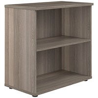 Jemini Low Bookcase, 1 Shelf, 800mm High, Grey Oak