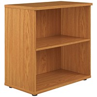 Jemini Low Bookcase, 1 Shelf, 800mm High, Oak