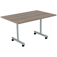 Jemini Rectangular Tilting Table 1200x700x730mm Grey Oak/Silver