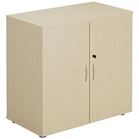 Jemini Low Wooden Cupboard, 1 Shelf, 800mm High, Maple