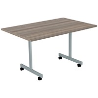 Jemini Rectangular Tilting Table 1200x800x730mm Grey Oak/Silver