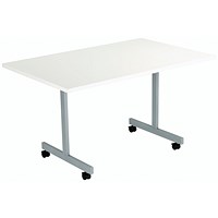 Jemini Rectangular Tilting Table 1200x700x730mm White/Silver