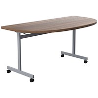 Jemini D-End Tilt Table 1600x800x720mm Dark Walnut/Silver
