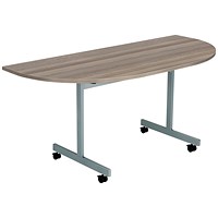 Jemini Semi-circular Tilt Table, 1600mm, Grey Oak