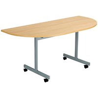 Jemini D-End Tilt Table 1600x800x720mm Nova Oak/Silver