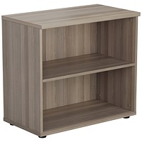 Jemini Desk High Bookcase, 1 Shelf, 730mm High, Grey Oak