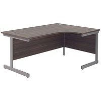 First 1600mm Corner Desk, Right Hand, Silver Cantilever Legs, Grey Oak, With 3 Drawer Desk High Pedestal First 1600mm Corner Desk, Right Hand, Silver Cantilever Legs, Grey Oak, With 3 Drawer Desk High Pedestal
