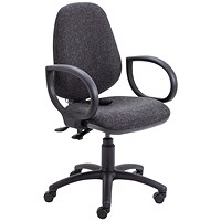 Jemini Intro High Back Posture Chair with Fixed Arms 640x640x990-1160mm Charcoal