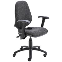 Jemini Intro High Back Posture Chair with Folding Arms 640x640x990-1160mm Charcoal