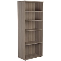 First Extra Tall Bookcase, 4 Shelves, 2000mm High, Grey Oak First Extra Tall Bookcase, 4 Shelves, 2000mm High, Grey Oak