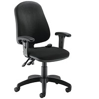 First Calypso Operator Chair with Lumbar Pump with Adjustable Arms 640x640x990-1160mm Black