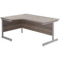 Jemini 1800mm Corner Desk, Left Hand, Silver Cantilever Legs, Grey Oak Jemini 1800mm Corner Desk, Left Hand, Silver Cantilever Legs, Grey Oak