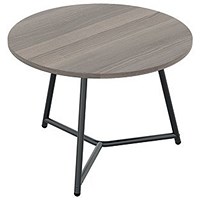 Jemini Trinity Round Table, 600mm Diameter, 435mm High, Grey Oak