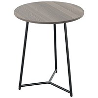 Jemini Trinity Round Table, 600mm Diameter, 735mm High, Grey Oak