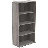 Astin Tall Bookcase, 3 Shelves, 1592mm High, Grey Oak
