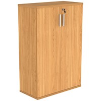 Astin Medium Wooden Cupboard, 2 Shelves, 1204mm High, Beech