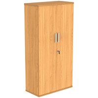 Astin Tall Wooden Cupboard, 3 Shelves, 1592mm High, Beech