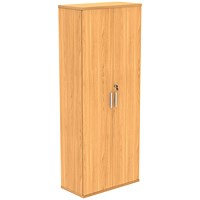 Astin Extra Tall Wooden Cupboard, 4 Shelves, 1980mm High, Beech