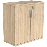 Astin Low Wooden Cupboard, 1 Shelf, 816mm High, Oak