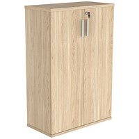 Astin Medium Wooden Cupboard, 2 Shelves, 1204mm High, Oak