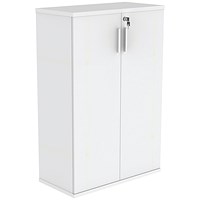 Astin Medium Wooden Cupboard,2 Shelves, 1204mm High, White