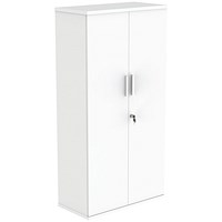 Astin Tall Wooden Cupboard, 3 Shelves, 1592mm High, White