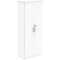 Astin Extra Tall Wooden Cupboard, 4 Shelves, 1980mm High, White