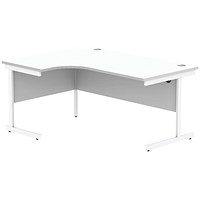 Astin 1600mm Corner Desk, Left Hand, White Cantilever Legs, White