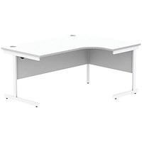 Astin 1600mm Corner Desk, Right Hand, White Cantilever Legs, White