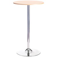 Jemini Round Bistro Trumpet Base Table, 600mm Diameter, 1045mm High, Beech Jemini Round Bistro Trumpet Base Table, 600mm Diameter, 1045mm High, Beech