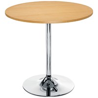 Jemini Round Bistro Trumpet Base Table, 800mm Diameter, 740mm High, Beech Jemini Round Bistro Trumpet Base Table, 800mm Diameter, 740mm High, Beech