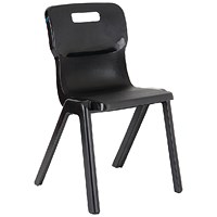Titan One Piece Classroom Chair, 482x510x829mm, Charcoal, Pack of 10