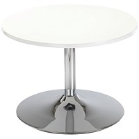 Jemini Round Bistro Trumpet Base Table, 600mm Diameter, 420mm High, White Jemini Round Bistro Trumpet Base Table, 600mm Diameter, 420mm High, White