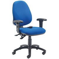 First High Back Posture Chair with Adjustable Arms, Blue