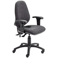 First High Back Posture Chair with Adjustable Arms, Charcoal