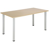 Jemini Rectangular Meeting Table, 1200x800mm, Maple