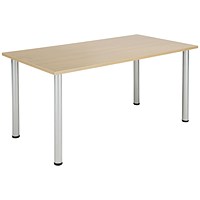 Jemini Rectangular Meeting Table, 1600x800mm, Maple