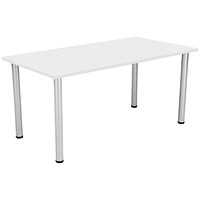 Jemini Rectangular Meeting Table, 1600x800mm, White