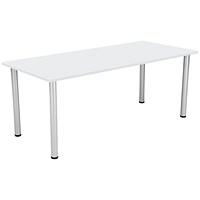 Jemini Rectangular Meeting Table, 1800x800mm, White