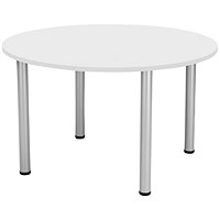 Jemini Circular Meeting Table, 1200x1200mm, White
