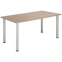 Jemini Rectangular Meeting Table, 1200x800mm, Grey Oak