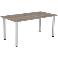 Jemini Rectangular Meeting Table, 1600x800mm, Grey Oak